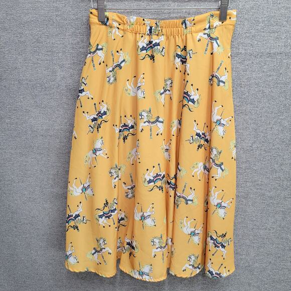 ANTHROPOLOGIE MODCLOTH CARROUSEL HORSE PRINT SKIRT, SIZE M - Picture 3 of 8